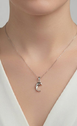 Silver Crescent Moon Necklace for Women | Minimal Jewelry Pakistan